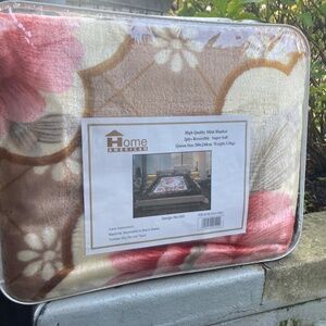 New Queen Size Pink Flower Mink Heavy and Thick Blanket, Korean/ Balkan Batanije